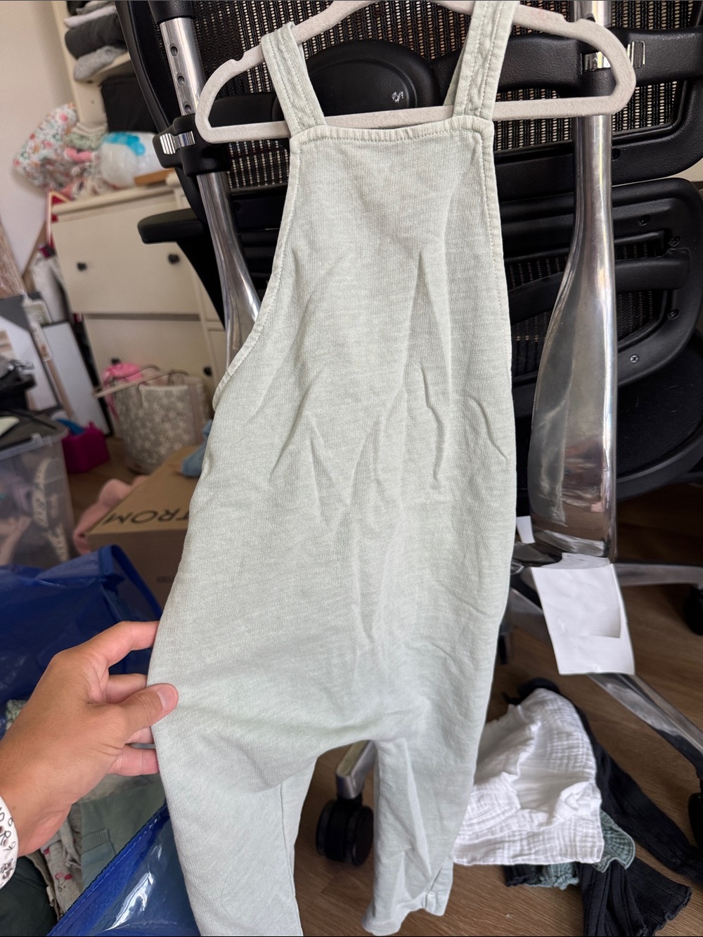 Nordstrom Light Sage Green Kids Overalls with Adjustable Straps